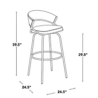 Remy Black & Gold Swivel Bar Stools, Set of 2