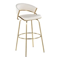Remy White & Gold Swivel Bar Stools, Set of 2