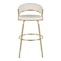 Remy White & Gold Swivel Bar Stools, Set of 2