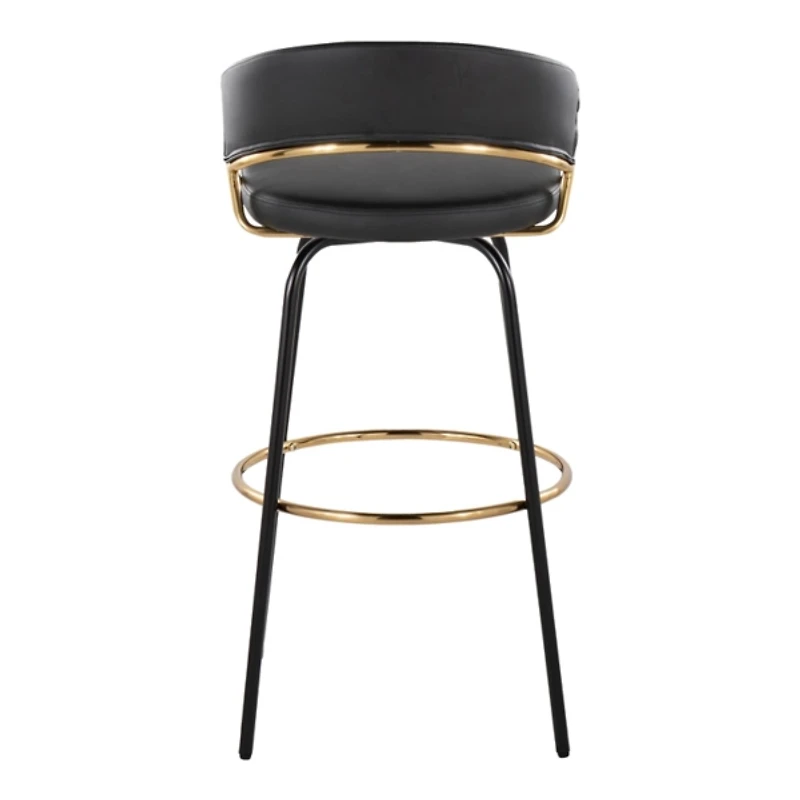 Remy Black Swivel Bar Stools, Set of 2