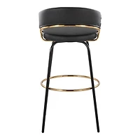 Remy Black Swivel Bar Stools, Set of 2