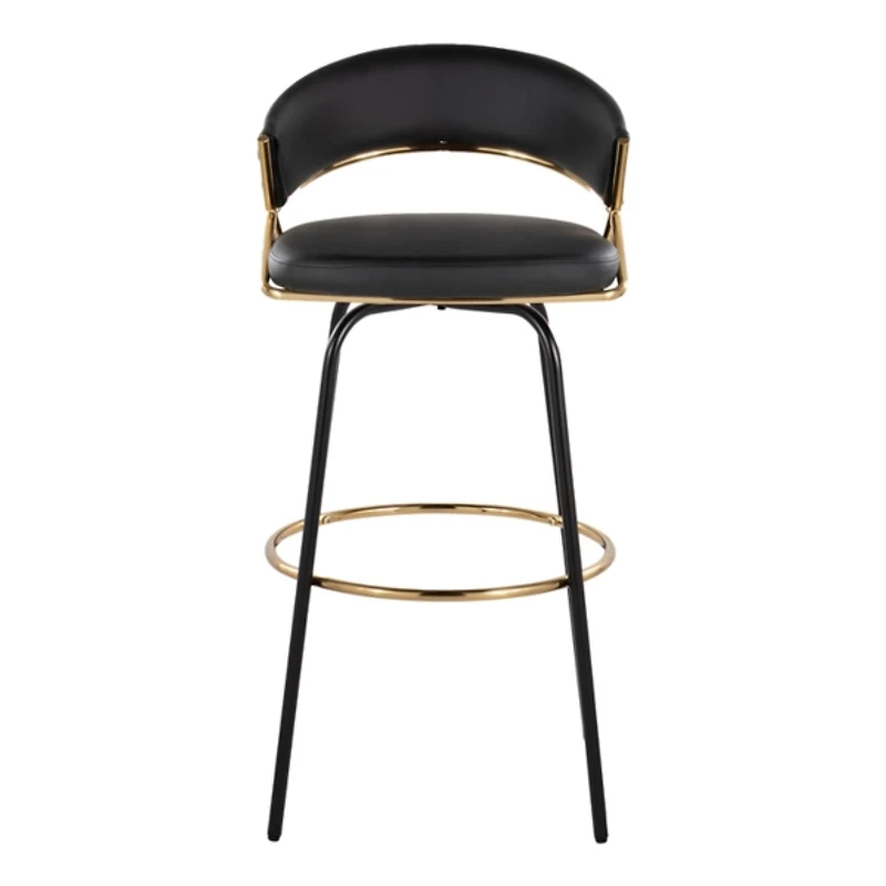 Remy Black Swivel Bar Stools, Set of 2