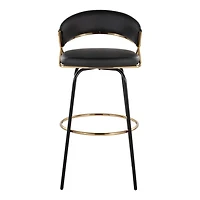 Remy Black Swivel Bar Stools, Set of 2