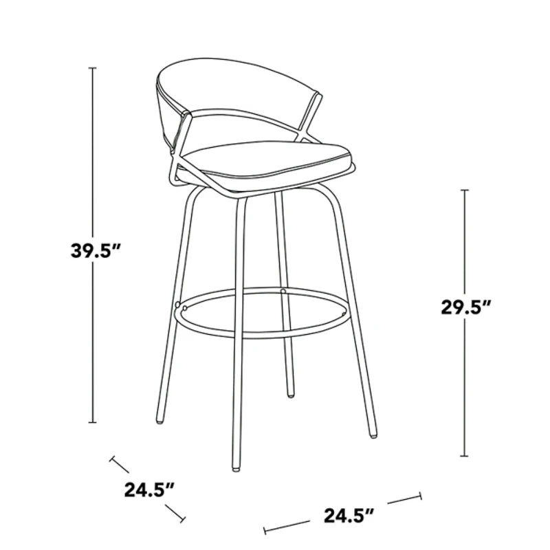 Remy Black Swivel Bar Stools, Set of 2