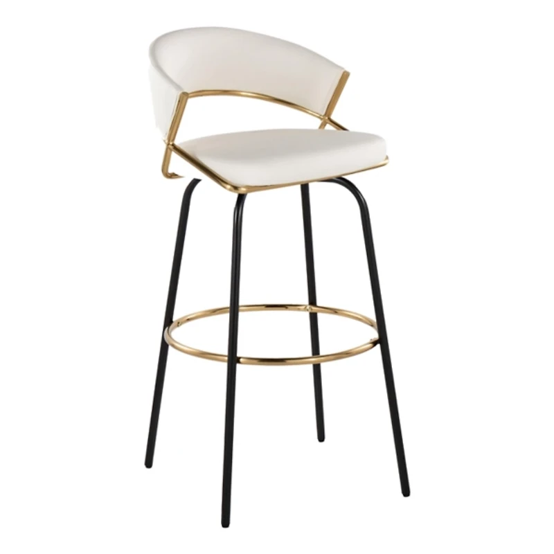 Remy White Swivel Bar Stools, Set of 2