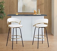 Remy White Swivel Bar Stools, Set of 2