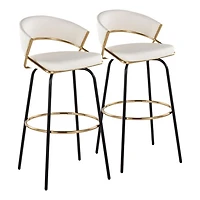 Remy White Swivel Bar Stools, Set of 2