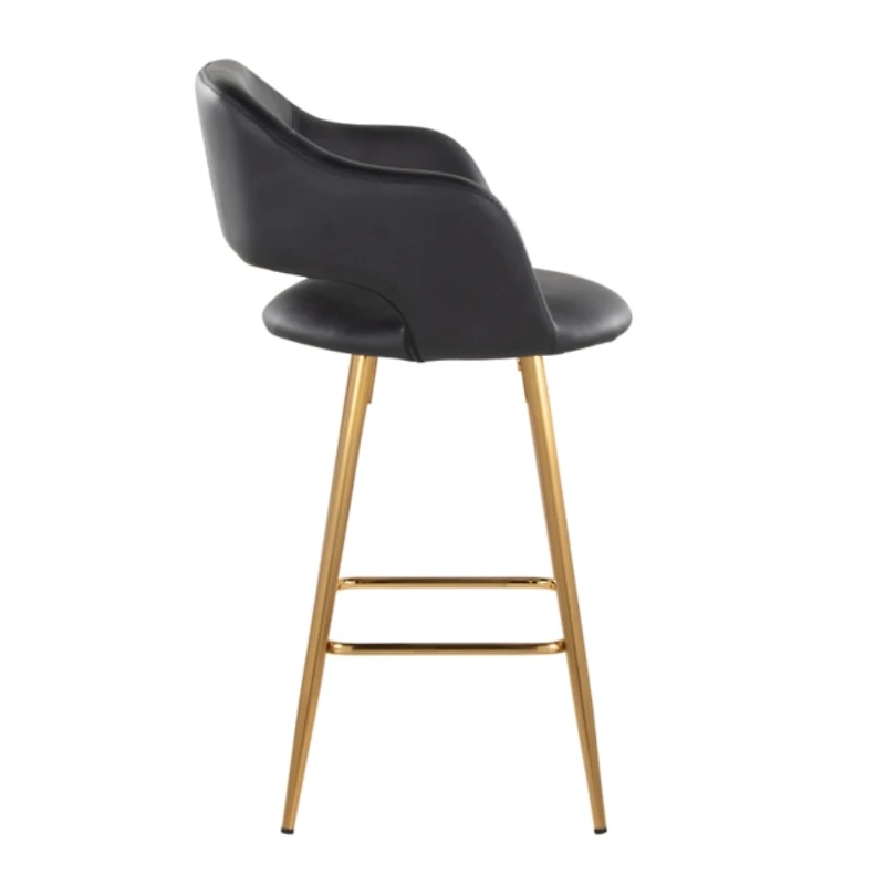 Black Faux Leather Marge Counter Stools, Set of 2