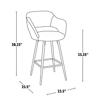 Black Faux Leather Marge Counter Stools, Set of 2