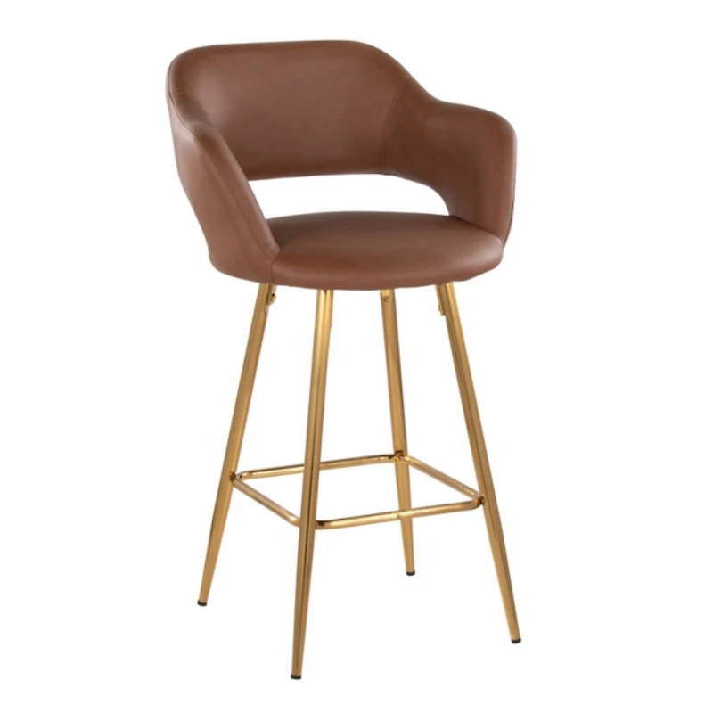 Brown Faux Leather Marge Counter Stools, Set of 2