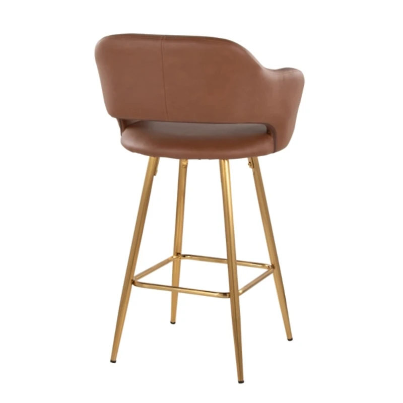 Brown Faux Leather Marge Counter Stools, Set of 2
