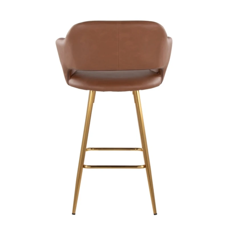 Brown Faux Leather Marge Counter Stools, Set of 2