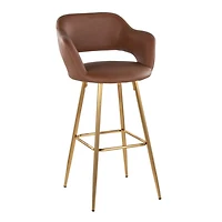 Brown Faux Leather Marge Bar Stools, Set of 2