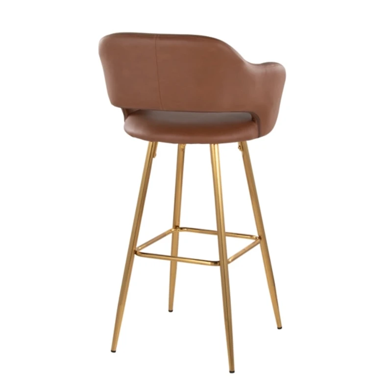 Brown Faux Leather Marge Bar Stools, Set of 2