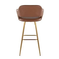 Brown Faux Leather Marge Bar Stools, Set of 2