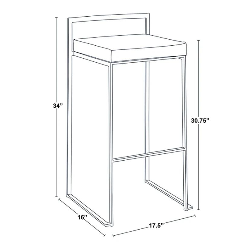 Fiji Brown Stackable Bar Stools, Set of 2