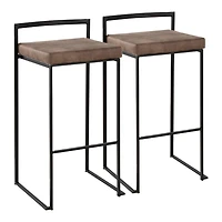 Fiji Brown Stackable Bar Stools, Set of 2