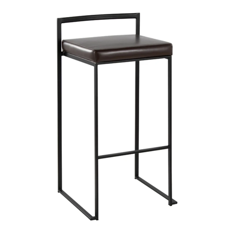 Faux Leather Stackable Bar Stools