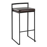 Faux Leather Stackable Bar Stools