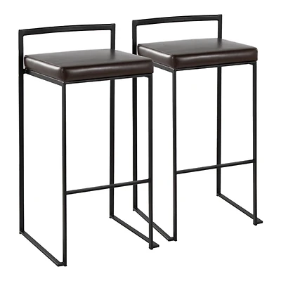 Faux Leather Stackable Bar Stools