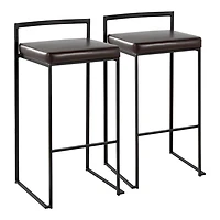 Faux Leather Stackable Bar Stools