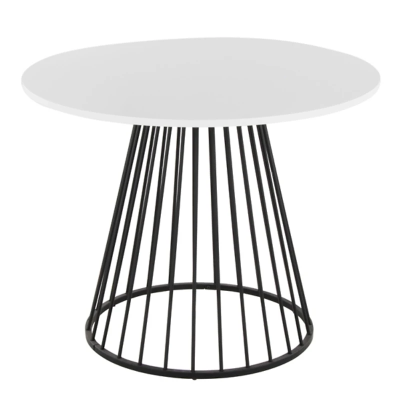 Black and Canary Cosmo Round Dining Table