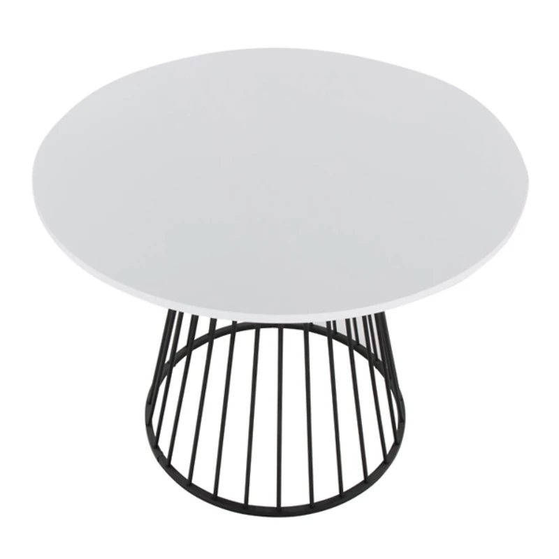 Black and Canary Cosmo Round Dining Table