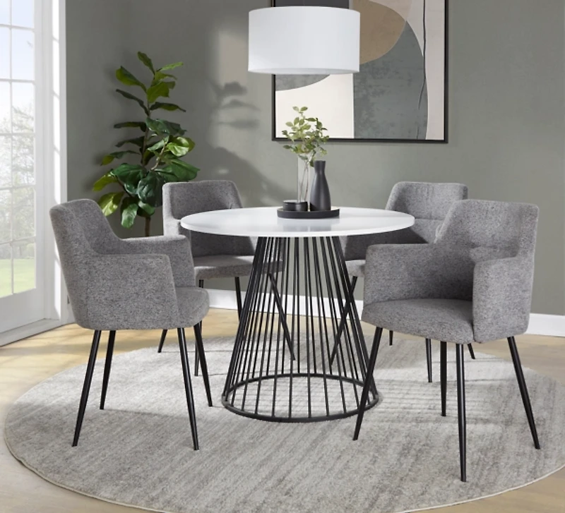 Black and Canary Cosmo Round Dining Table