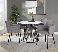 Black and Canary Cosmo Round Dining Table