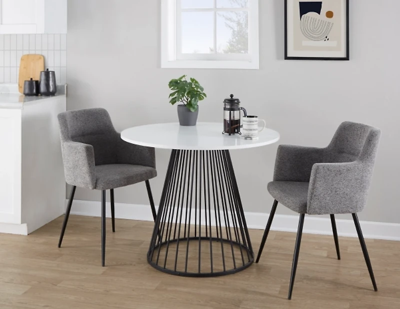 Black and Canary Cosmo Round Dining Table
