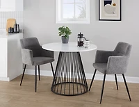 Black and Canary Cosmo Round Dining Table
