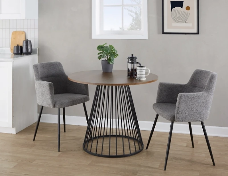 Black and Brown Canary Cosmo Round Dining Table