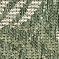 Green & Ivory Leaf Garden Oasis Outdoor Rug