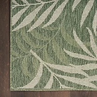 Green & Ivory Leaf Garden Oasis Outdoor Rug