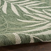Green & Ivory Leaf Garden Oasis Outdoor Rug