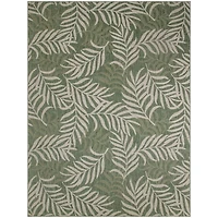 Green & Ivory Leaf Garden Oasis Outdoor Rug
