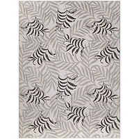 Gray Leaf Garden Oasis Outdoor Rug