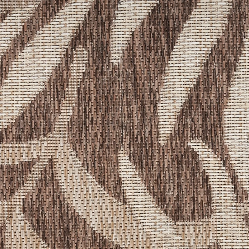 Mocha Brown Leaf Garden Oasis Outdoor Rug