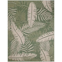 Green & Ivory Tropical Oasis Outdoor Rug