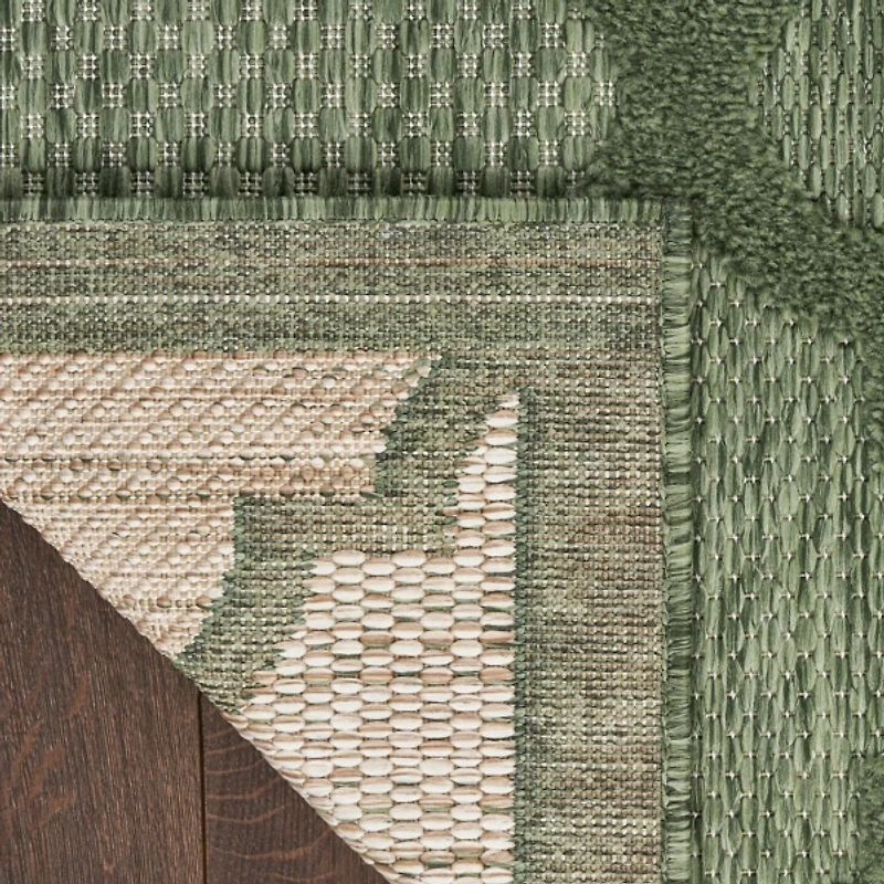 Green Raised Trellis Outdoor Rug
