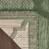 Green Raised Trellis Outdoor Rug