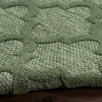 Green Raised Trellis Outdoor Rug