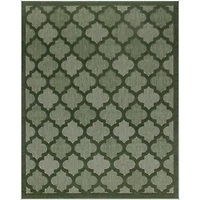 Green Raised Trellis Outdoor Rug
