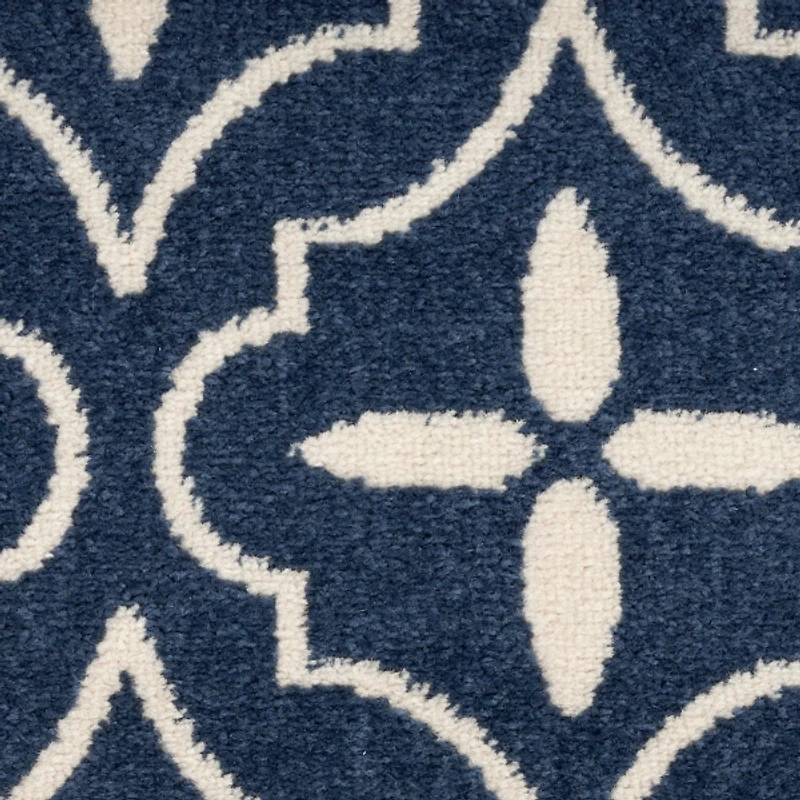 Navy Quatrefoil Indoor/Outdoor Rug