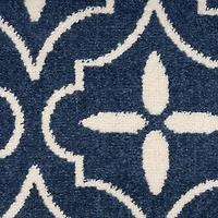 Navy Quatrefoil Indoor/Outdoor Rug