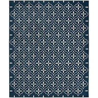 Navy Quatrefoil Indoor/Outdoor Rug