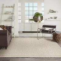 Gray & Ivory Striped Positano Outdoor Rug