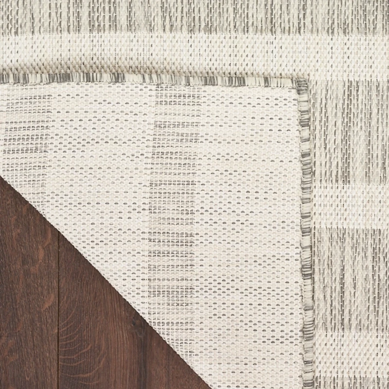 Gray & Ivory Striped Positano Outdoor Rug