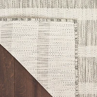 Gray & Ivory Striped Positano Outdoor Rug
