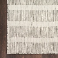 Gray & Ivory Striped Positano Outdoor Rug